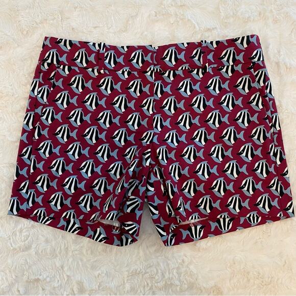 Ann Taylor Chino Purple Fish Signature 5” Inseam Shorts Size 4 Women - Picture 1 of 12